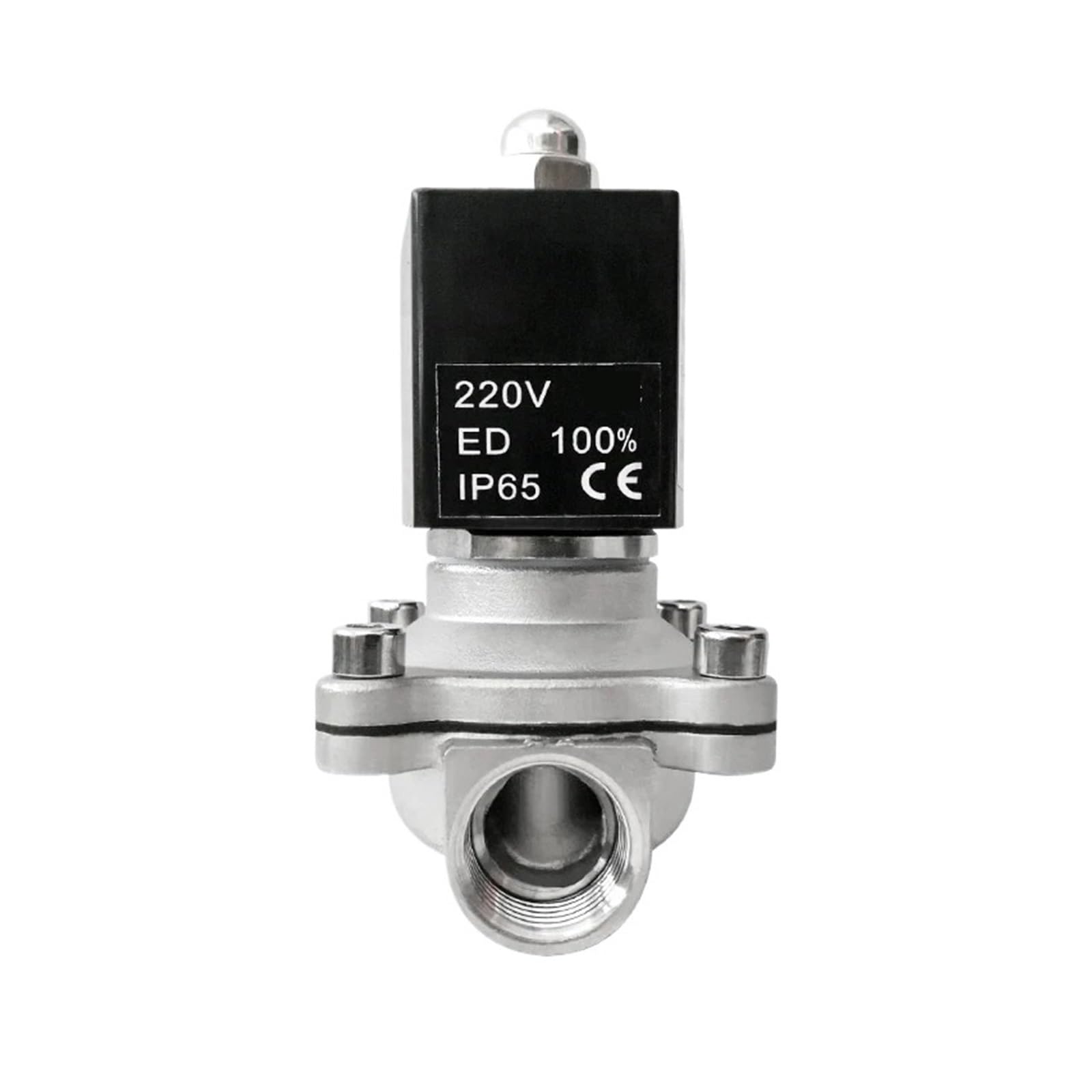 Électrovanne eau inox 304 normalement fermée 12VDC NPT robuste