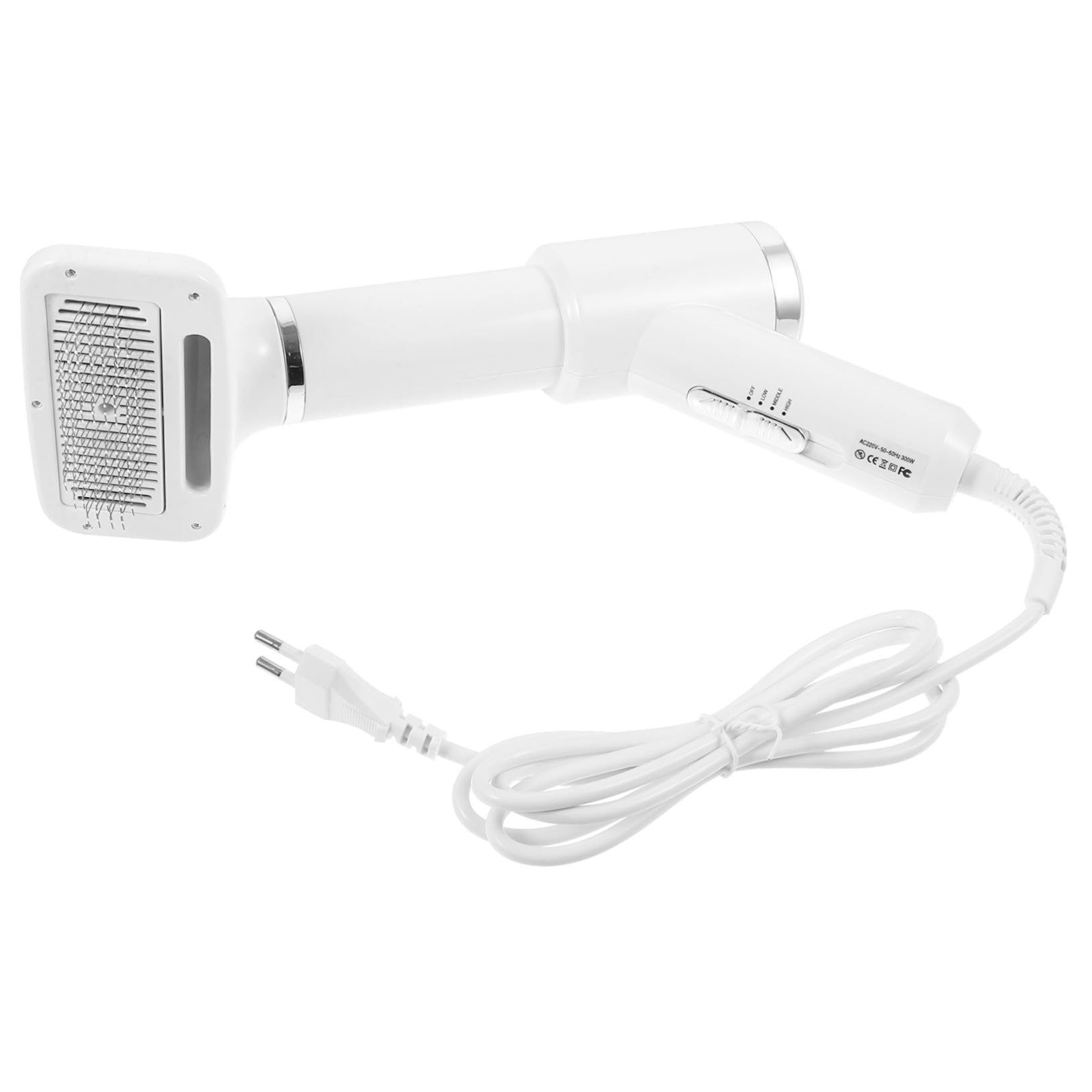 SOIMISS Sèche-cheveux pour Toilettage de Chiens et Chats Portable Brosse en Plastique Blanc, Appareil Sûr Séchage Brossage des Poils D’animaux Domestiques