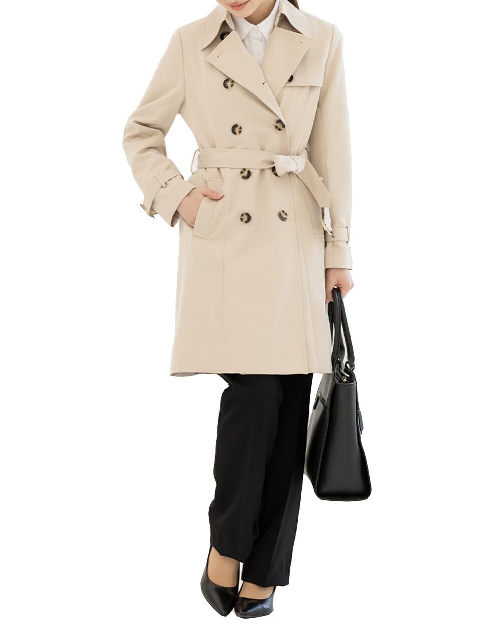 Amazon | [アッドルージュ] トレンチコート レディース ライナー付き