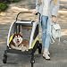 BingoPaw XXL Hundebuggy Große Hunde: Schwerlast Hundewagen bis 65kg, Dog Stroller Hundekinderwagen mit 4 Rädern, 3 Netzfenstern, Verstellbarer Griff, Haustier Transportwagen Hunde Jogger Buggy