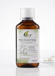 OGF Beta-Glucan Sirup 200 ml Immunbooster im Sirup für Hunde, Katzen, Darmflora aufbauen nach Durchfall, Regulierung Verdauung 100% natürlich und vegan