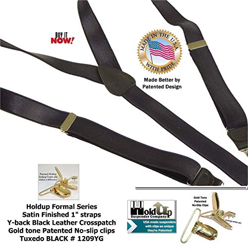 Image of Hold-Up Formal Series Men's X & Y-Back Suspenders with No-Slip Clips