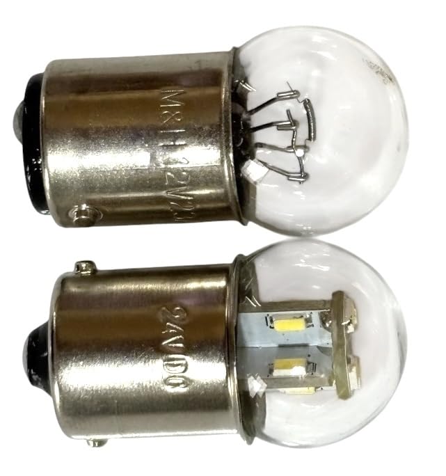 Amazon | 電球形状 6V 12V 24V LED G18 シングル球 2個セット BA15s