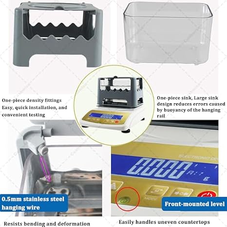Gold Purity Tester Meter, Digital Electronic Purity Analyser for Gold Content Detection, Density Meter for Precious Metals, Authenticity Tester