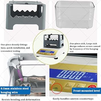 Gold Purity Tester Meter, Digital Electronic Purity Analyser for Gold Content Detection, Density Meter for Precious Metals, Authenticity Tester