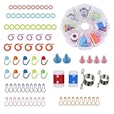 BENBO Knitting Tool Kit Accessories, 2 Pieces Metal Yarn Guide Knitting Thimbles and 90 Pieces DIY...