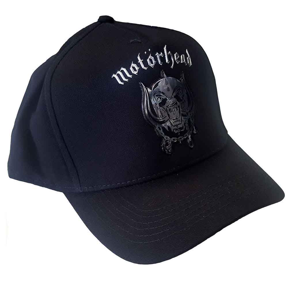 Motörhead Men's Black Motorhead Baseball Cap Band Logo Warpig Sonic Silver Official Strapback One Size