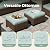 MIXPATIO Patio Furniture Set, 6 Pcs Wicker Outdoor Conversation Set, 2 x Single Chairs, 1 x 3 Seater Sofa and 2 x Ottoman with 4" Thick Cushion and 56" Firepit Table, Blue