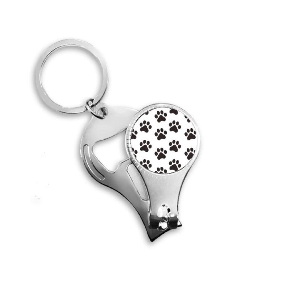 Porte-clés avec motif de patte de chat et de pattes en métal pour amoureux des animaux