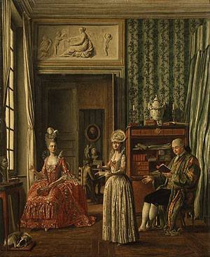 Peinture à l'huile Zeissig Schenau Domestic Scene pour sublimer la décoration du salon