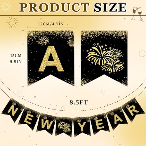 Image of OHOME New Years Decorations 2027 - Happy New Year Banner - New Years Eve Party Supplies - Happy New Year Decorations 2027 Eve Decorations