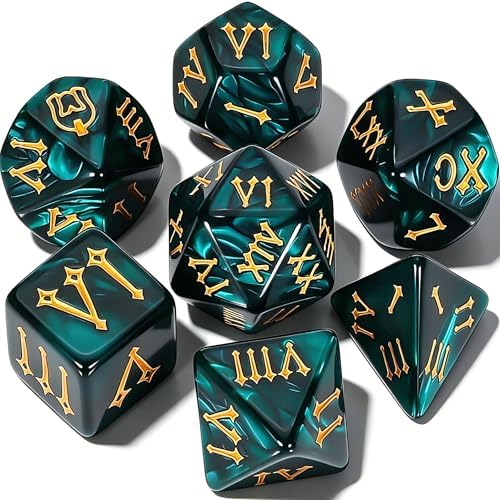 CiaraQ 7pcs Polyhedral Dice Set for Dungeon and Dragons MTG Table Games