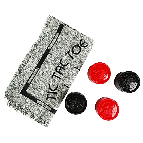 Seetooogames Portable Indoor And Outdoor Classic Games 3 In 1 Giant Checkers Set, 3X3 Tic Tac Toe Game And 4X4 Super Tic Tac Toe Game With Grey Reversible Rug #TOP4