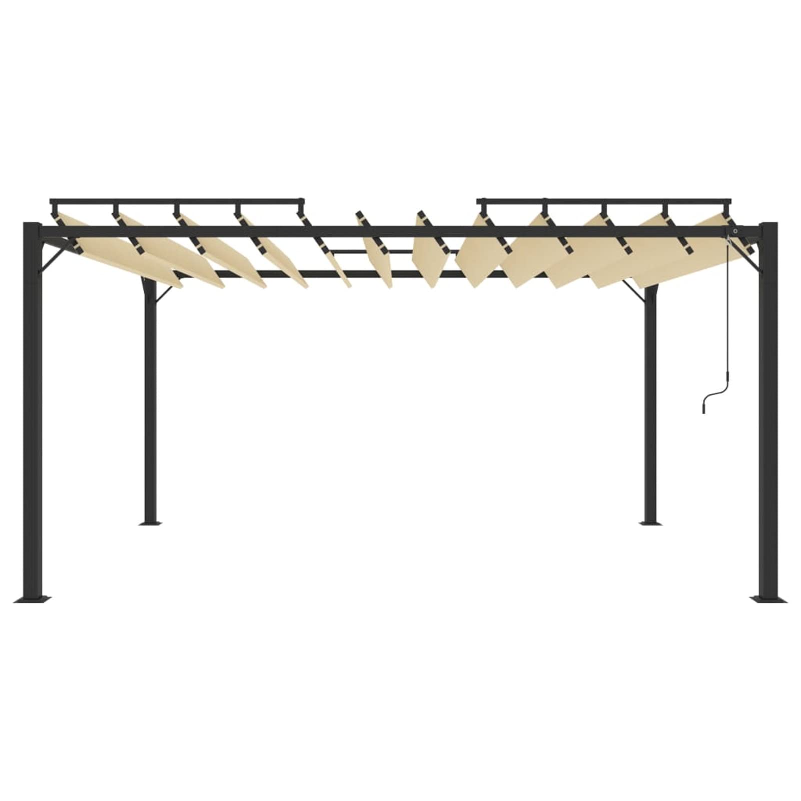 Pavillon mit Lamellendach, Partyzelt, Gartenpavillon, Zeltgarage, Bierzelt, Weidezelt, Carport, Lagerzelt Winterfest, Garagenzelt, 3x4 m Creme Stoff und Aluminium