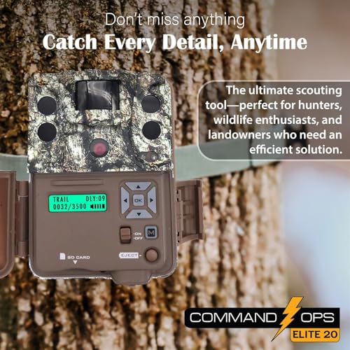 Browning Command Ops Elite 20 Trail Camera Bundle with SD Card, and Cleaning Cloth – Complete Wildlife and Outdoor Scouting Kit for Hunting, Monitoring, and Security