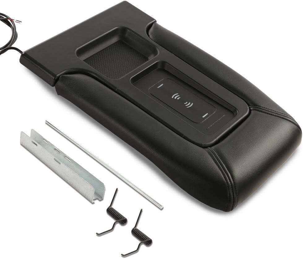 PIT66 Center Console Armrest Kit, Compatible with 99-07 Silverado Avalanche Suburban Tahoe Sierra Yukon Square Black