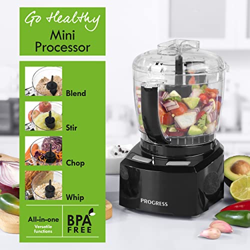 Progress-EK3171P-Mini-Food-Processor-Electric-Small-Chopper-BlendStirChopWhip-Easy-Food-Prep-Make-Baby-Food-Salads-Dips-1-L-Capacity-Stainless-Steel-Blade-Go-Healthy-CompactSpace-Saving