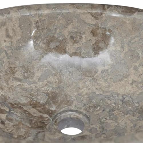 Lavabo gris de mármol rectangular de 53x40x15 cm para baño 8