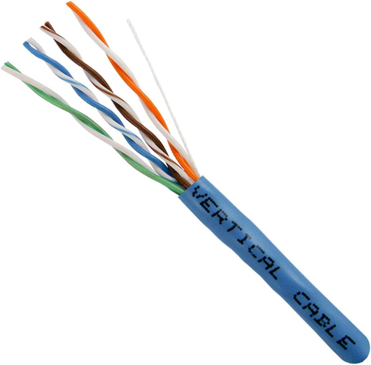 Vertical Cable Cat5e, 350 MHz, UTP, 24AWG, 8C Solid Bare Copper, 1000ft, Bulk Ethernet Cable - 151 Series, Blue