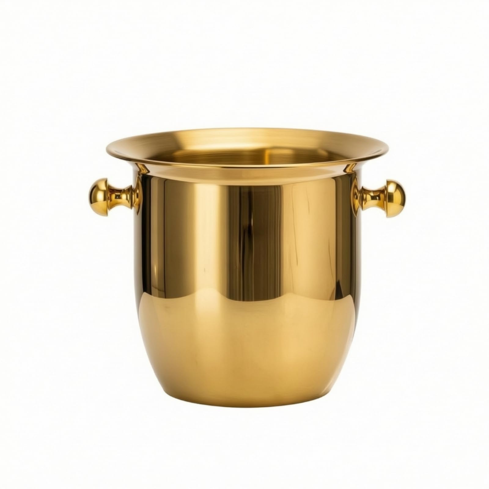 Eiskübel mit griffen doppelgriffig sektkühl elegant kühl für gastgeb, gastronomen, hausbar, 2L, Modern Minimalistisch, Trompetenform, Gold