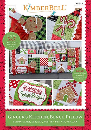 KIMBERBELL Ginger's Kitchen Bench Pillow Machine Embroidery CD KD586