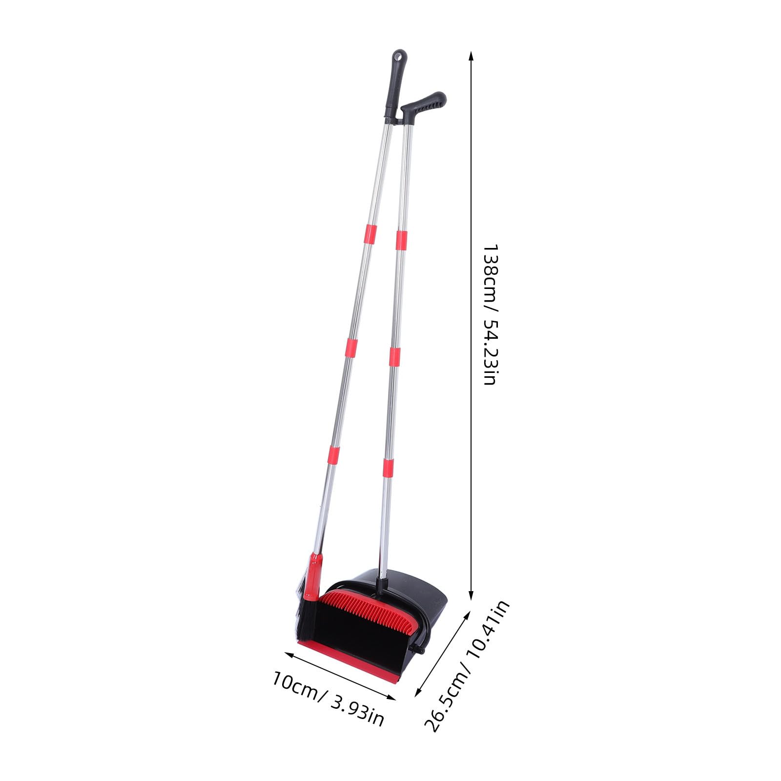 Veemoon Juego de Escoba y recogedor, Mango Largo de 137 cm (54"), con Dientes autolimpiables, Ideal para Pelo de Mascotas, Cocina, Oficina, hogar, vestíbulo, Pisos y Limpieza Interior y