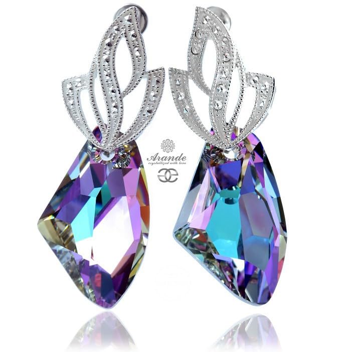 Boucles d'oreilles vitrail galactique en argent pour illuminer vos tenues de soirée