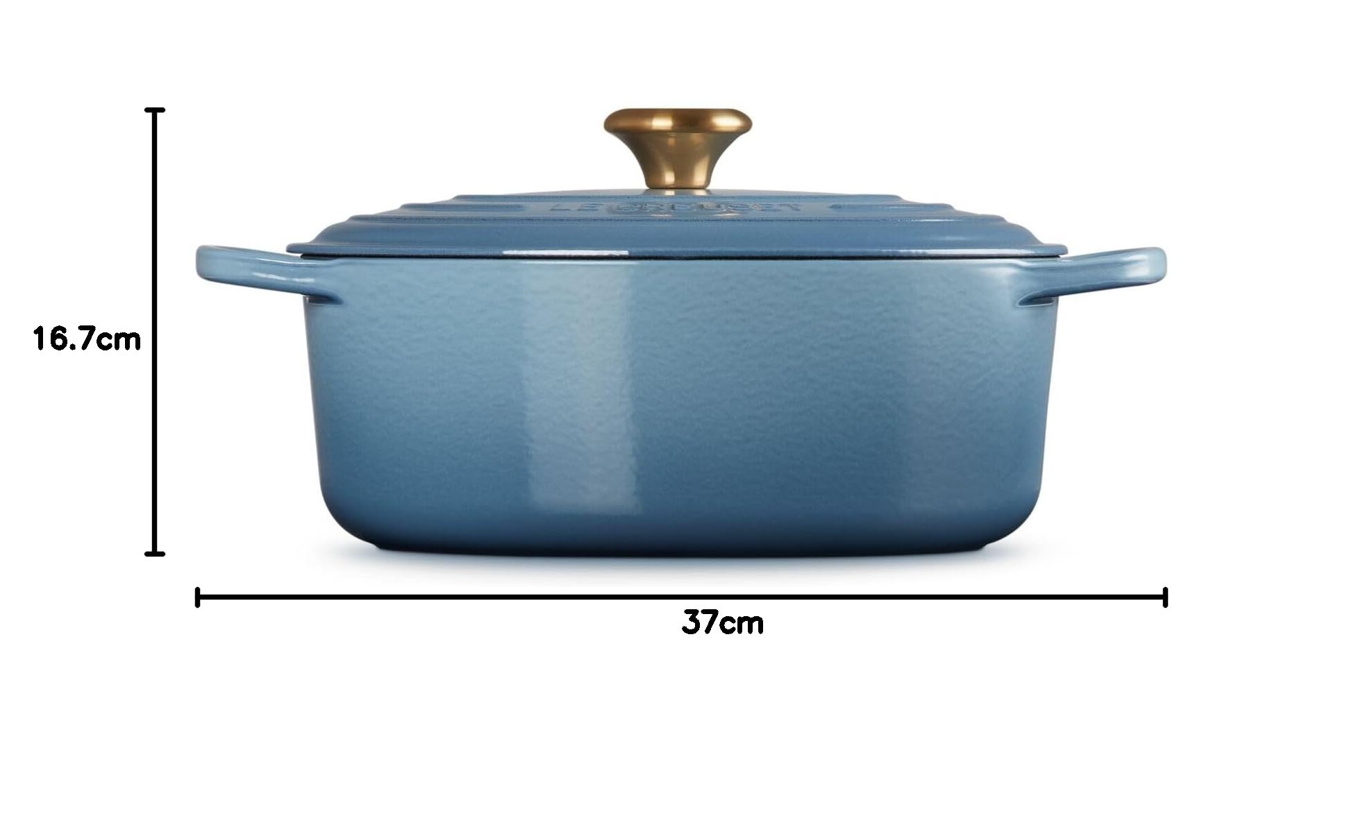 Le Creuset Owalna Brytfanna Żeliwo, Ø 29 cm, Owalny, Nadaje się do wszystkich rodzajów płyt grzewczych i indukcji, objętość: 4,7 l, 4,675 kg, Chambray, 21178294344441