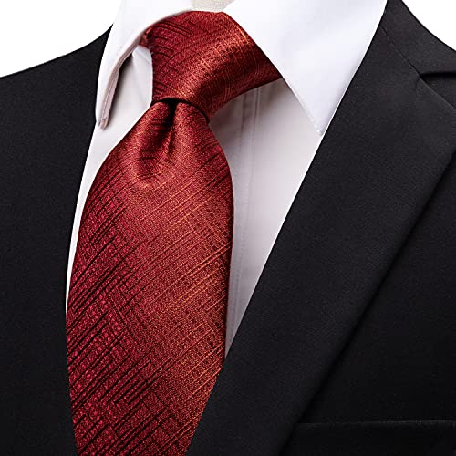 Image of YourTies Men's Neckties Striped Tie and Plaid Neckties for Men Woven Silk Tie Gold Tie Clip Set