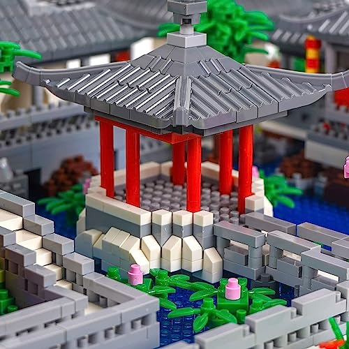 Image of SKY LINE OCEAN Chinese Suzhou Garden Architecture Micro Building Blocks Set with LED Lights | Complex for Ages 14+ | 3930 Pcs | Miniature Model Kit for Adults & Kids || 5 Year Structural Warranty