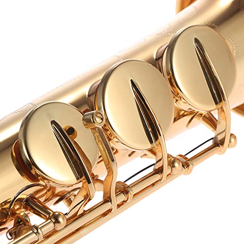 Brass Straight Soprano Sax Saxophone Bb B Flat Woodwind Instrument Natural Shell Key Carve Pattern With Carrying Case Gloves Cleaning Cloth Straps Cleaning Rod #TOP5