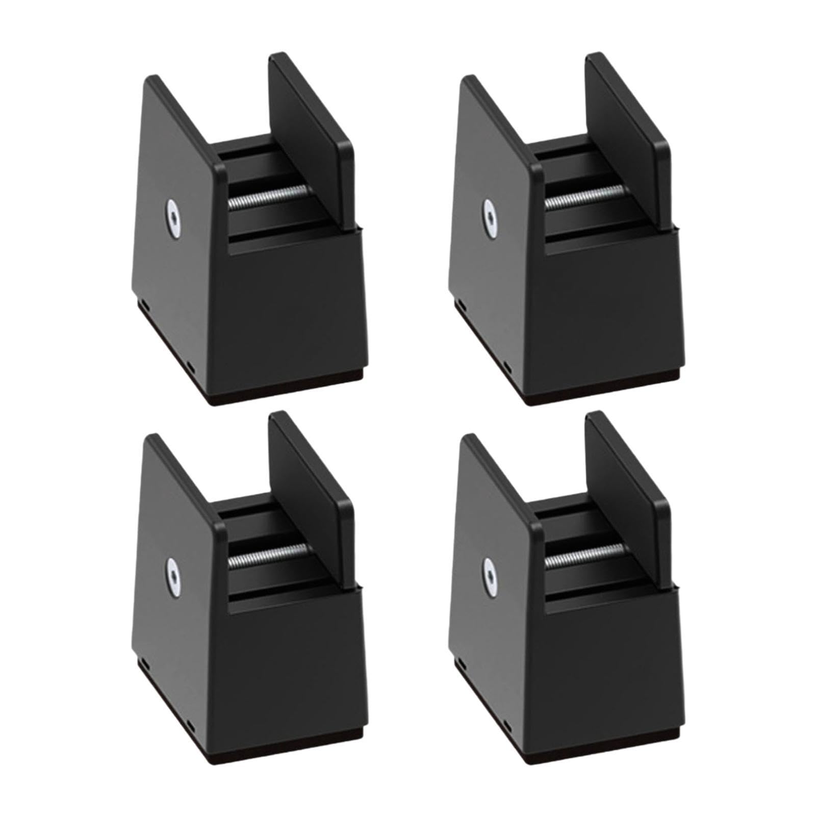 4 Elevadores de Cama, Extensores de Altura, Bloques Elevadores de Patas para Escritorio, Sofá, Cama Y Silla, Negro, Altura 5 Cm