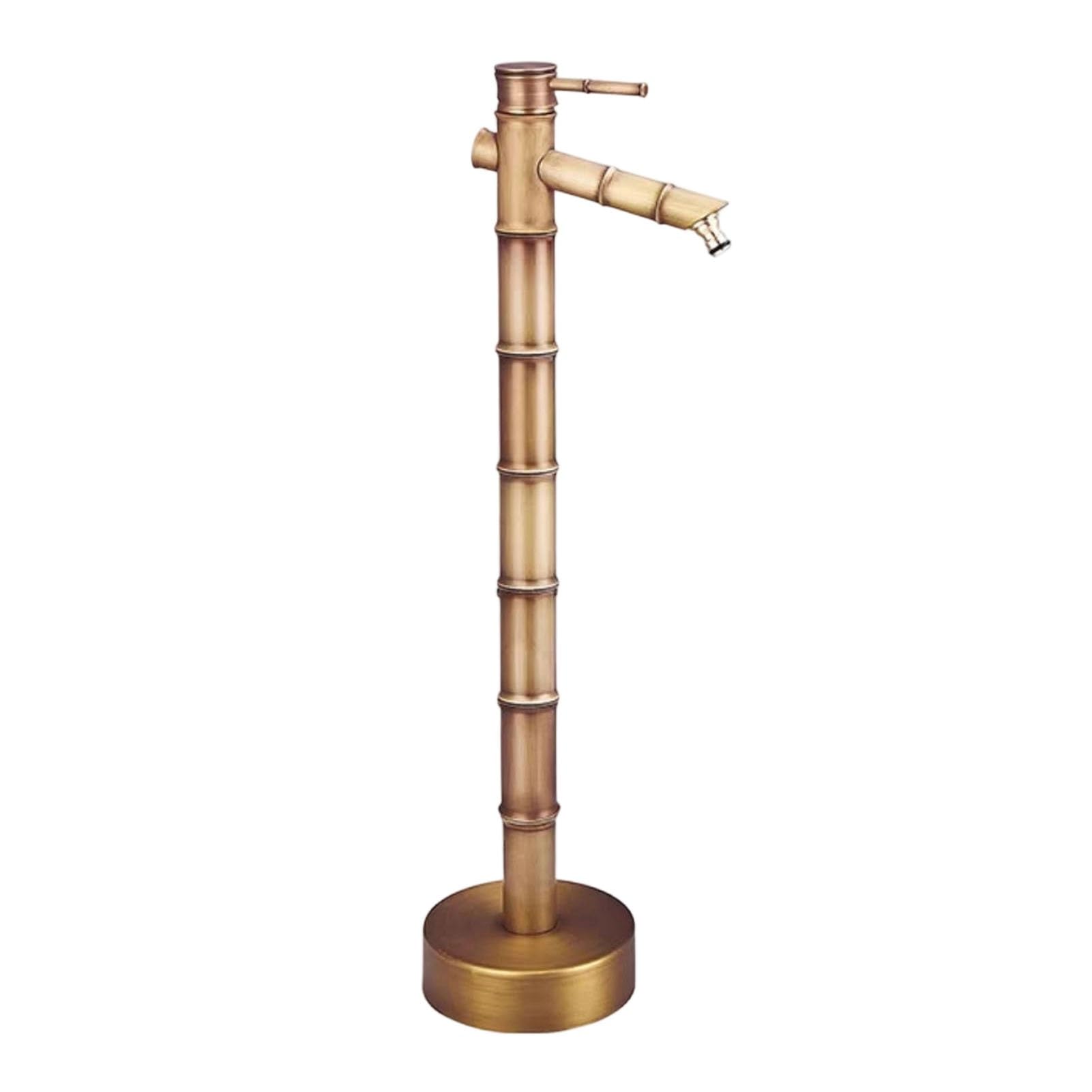 Junvstor 33.5Cm Standing Tap Floor-Mounted Water Column, Standing Outdoor Spigot Vertical Outdoor Water Hydrant Water Post, Copper Hydrant Faucet For Farm Backyard Patio(,Side Inlet)