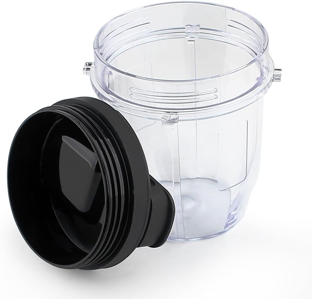 Replacement Parts 12oz Cup with Sip & Seal Lid, Compatible with Ninja Blender BL450 BL480 BL640 BL680 BN400 BN751 BN801 SS100 SS401 CT680 (2 Pack)