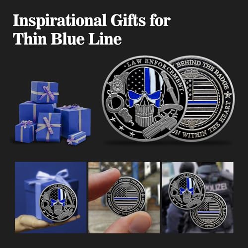 Moeda Thin Blue Line Police Challenge Law Enforcement Officers Thank You Coins Gift