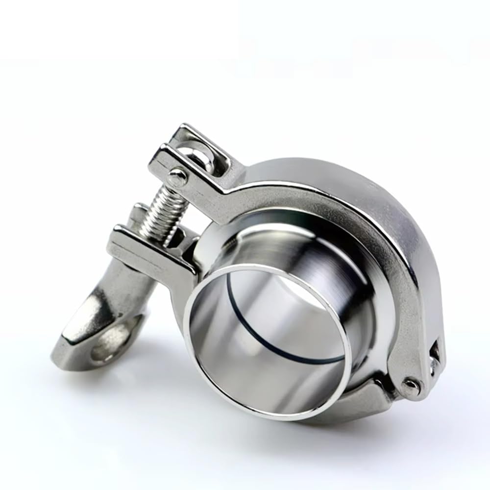 A Set /19/38/51mm Pipe O/D Sanitary 1.5" 2" Tri Clamp Weld Ferrule + Tri Clamp + Silicon Gasket SS304 for Home(57mm x Ferrule 77.5)