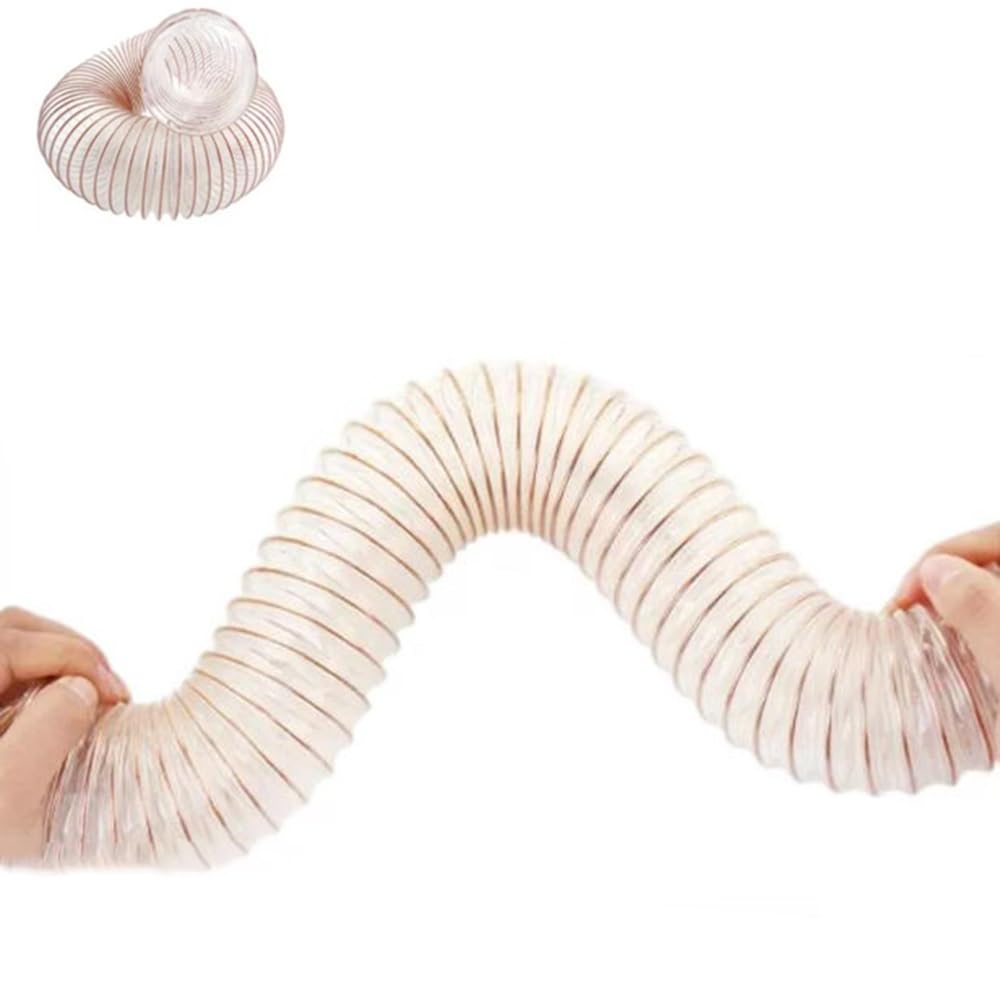 Tubo flessibile in poliuretano per raccolta polvere, tubo di aspirazione con filo di acciaio, per sega da tavolo e pialla lavorazione del legno (6 m, 63 mm)