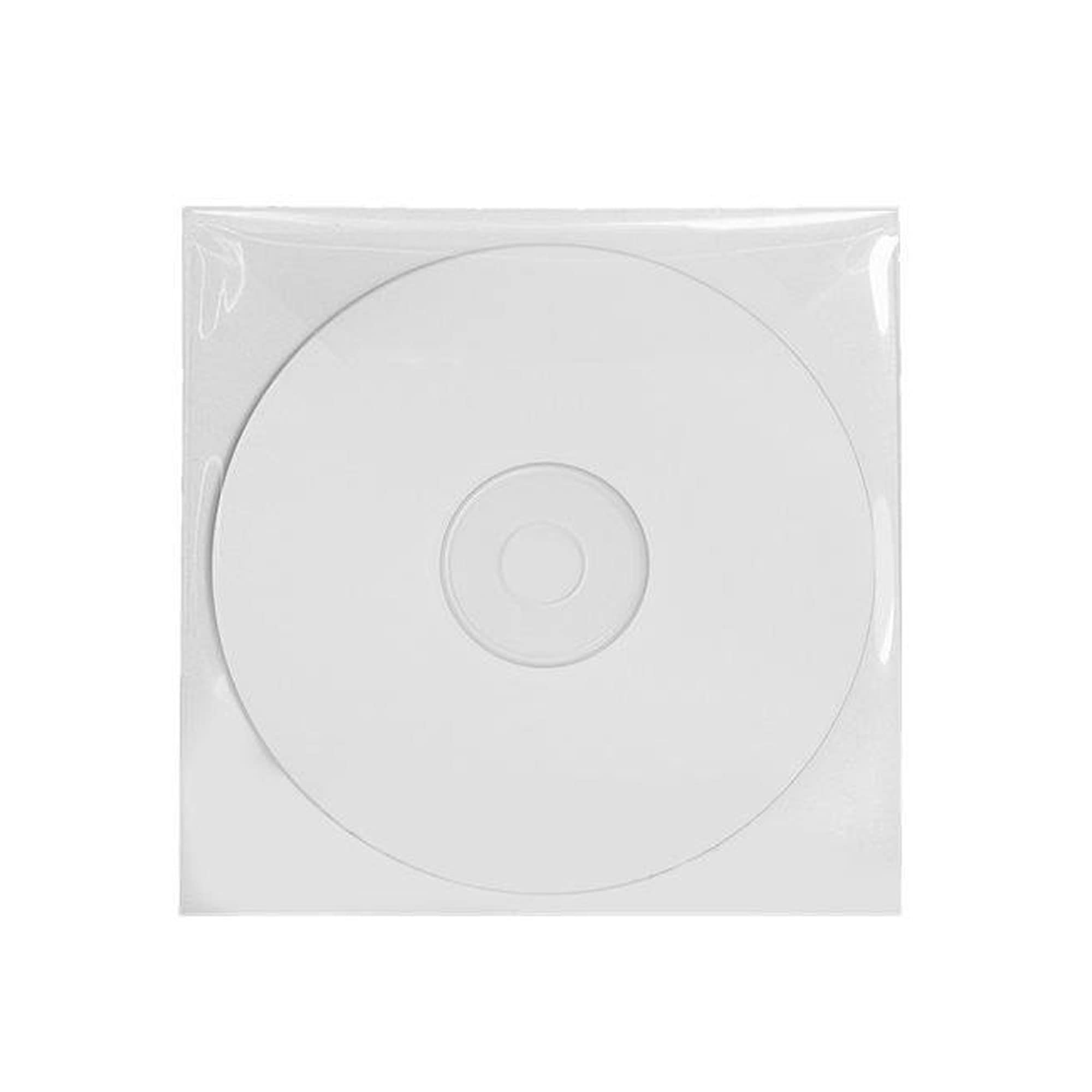 Maxtek 50 Fundas Transparentes de plástico CPP para CD y DVD, 100 micras de Grosor.