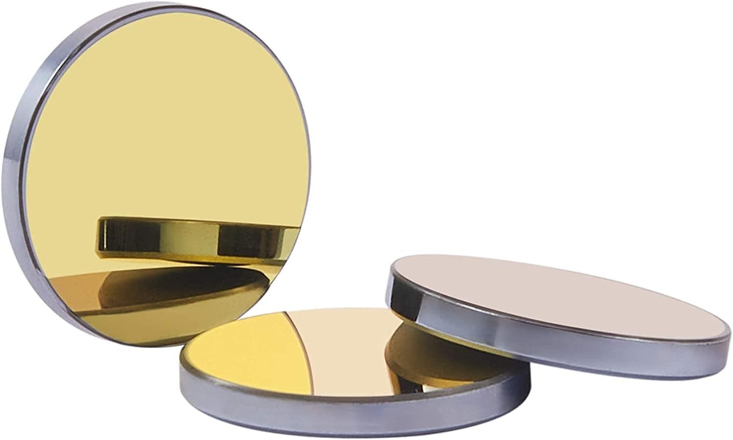 OMTech Laser Cutting Mirror Set, 25mm Gold Coated Silicon Replacement for CO2 Engraving Machines, 3mm High Transmittance Si Mirrors for 50W to 200W Engravers, Set of 3