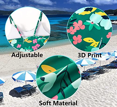 YUEGOO Girls Swimsuits Bathing Suit One Piece 3D Printed Ruffle Beach Swimwear 2-9T3