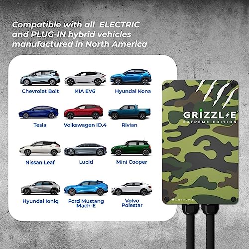 Image of Grizzl-E Classic, Level 2 240V / 40A Electric Vehicle (EV) Charger, UL Certified, Metal Case Enclosure, Indoor /Outdoor Electric Car Fast Wall Charging Station, NEMA 14-50 Plug, Extreme Edition