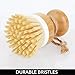 mDesign Bamboo Non-Scratch Scrub Cleaning Brush, Dishes Scrubber for Kitchen, Bathroom - Perfect for Cleaning Heavy Duty Pot and Pan, 2 Pack - White/Natural