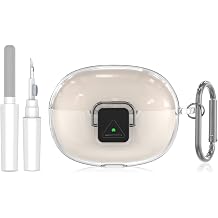 for SHOKZ OpenDots ONE Case, [with Lock] OpenDots ONE Case Cover Clear TPU Shockproof Protective Compatible with SHOKZ OpenDots One's Earbuds Accessories with Cleaning Kit & KeychainClear
