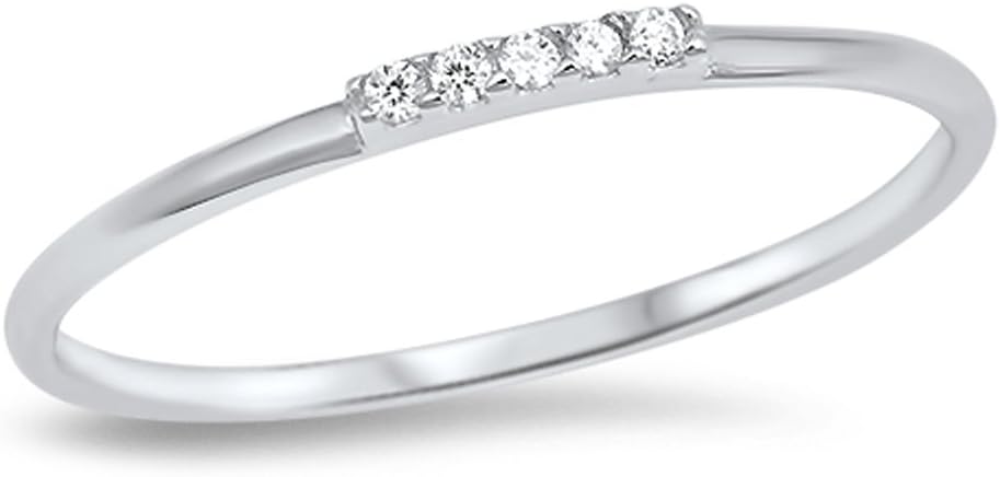 CHOOSE YOUR COLOR Sterling Silver Dainty Thin Ring