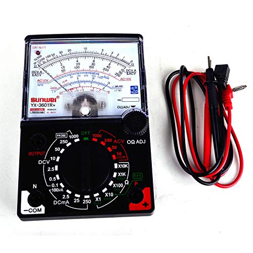 Analogue Meter Multimeter, Amp Volt Ohm Voltage Tester Meter and Diode Continuity Test, Accurately Measures Voltage Current Amp Resistance Capacitance Dual Fused for Anti-Burn