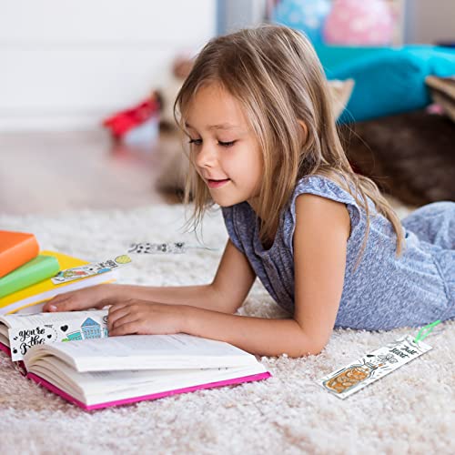 108 Pcs Color Your Own Bookmarks Inspirational Bookmarks For Kids Students, Diy Motivational Coloring Blank Paper Bookmarks For Teachers Students Bookmarks Birthday Diy Supplies (Elegant Style) #TOP4