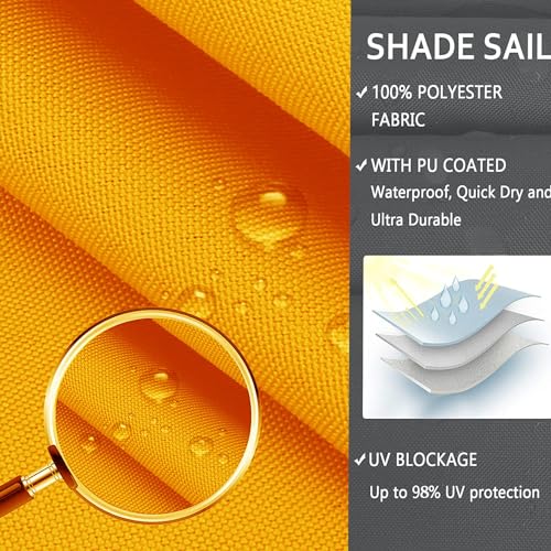 Filet d'ombrage avec oeillets protection UV rectangle polyester 2.5 x 3 m couleur or - 4