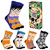 Dragon Ball Z Mens Socks Pack of 5 Crew Socks for Men Teenagers Soft Breathable Work Sports Casual Size 8-13 Anime Gifts