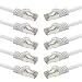 Produktbild rocabo 20m RJ45 Netzwerkkabel Patchkabel mit CAT 7 Rohkabel  LAN  Ethernet Gigabit LAN Switch Router - S/FTP PiMF  Halogenfrei weiß 10 Stück