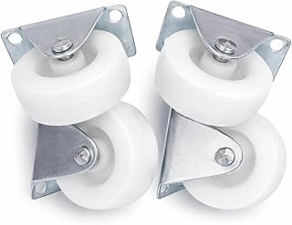 NEXT GEN CASTER 2" white-Wheels Fix Roller Casters Single Wheel Plate 50mm, pack of 4 casters up to 150kg load capacity,screw & washer also included,
